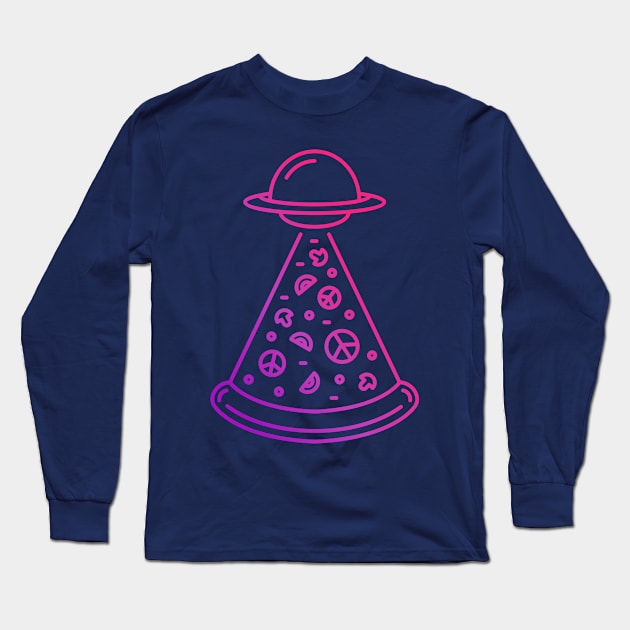 Ufo Pizza Long Sleeve T-Shirt by VEKTORKITA